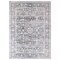 Chaudhary Living 6.5' x 9.5' Distressed Botanical Area Throw Rug - Charcoal Gray and Cream